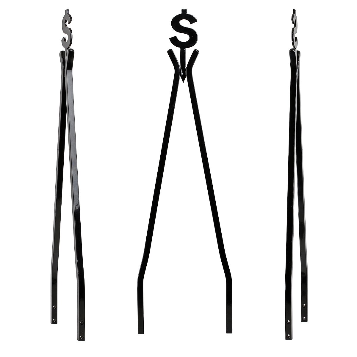 Black Moneytude Sissy Bars for Harley Davidson with a Dollar Sign $ topper