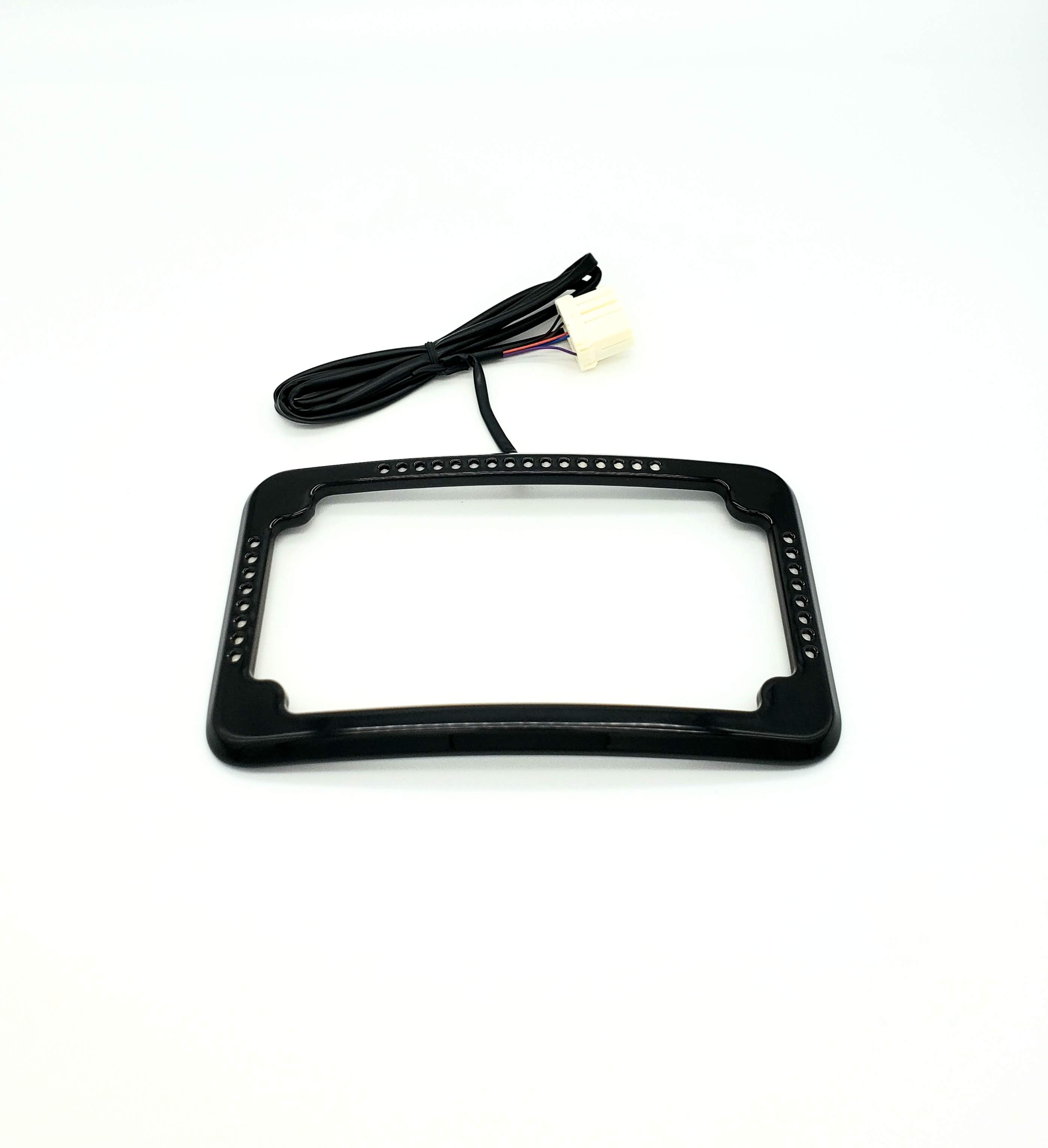 Black Curved Slick Signal License Plate Frame for Harley Davidson Motorcycles