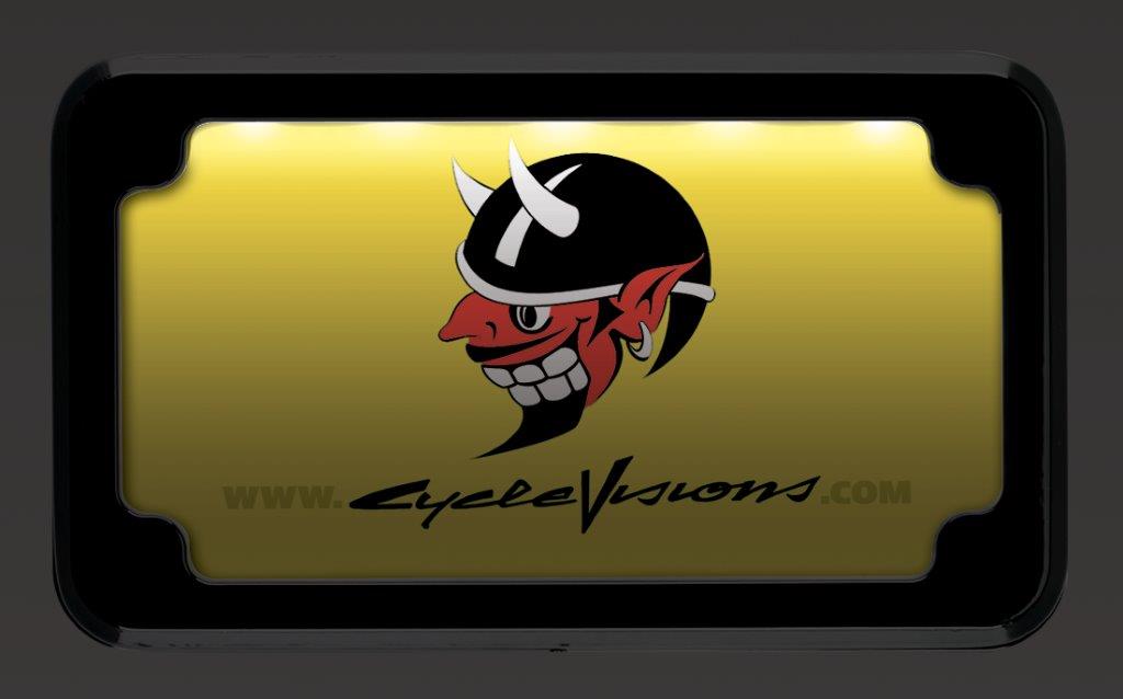 Beveled Blind Hole License Plate Frames W/ License Plate Lights