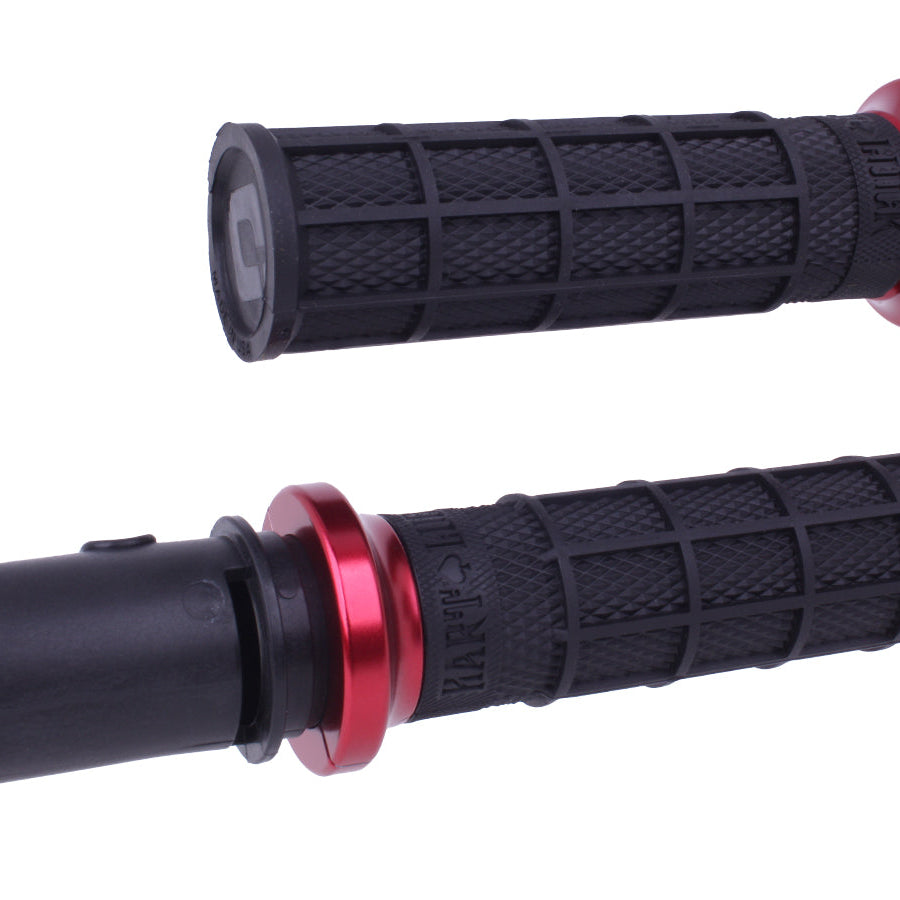 ODI Lock-On Hart-Luck Signature Full-Waffle Grips For 2024-Up-Touring & 2025-Up M8 Softails Black/Red