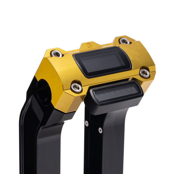 OG Gold Digital Gauge Top Clamp on Black Risers