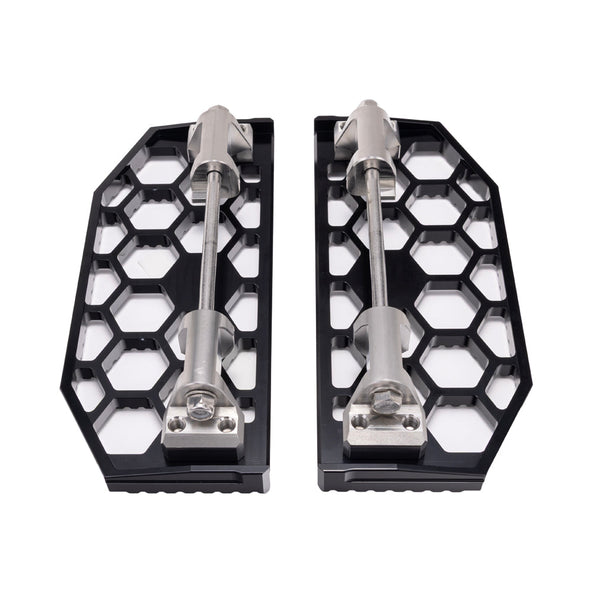 Black HoneyComp V3 Floorboards for Indian Bagger Models