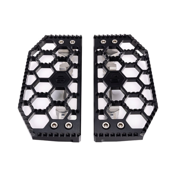 Black HoneyComp V3 Floorboards for Indian Bagger Models