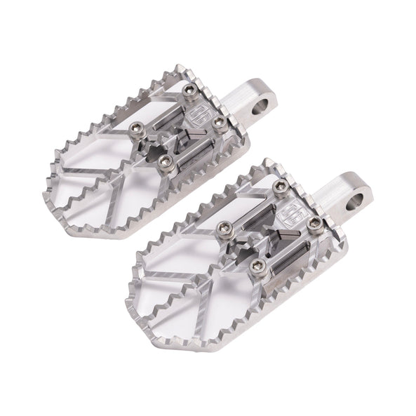 Raw on Black Chrome Motocross Style Harley Davidson Foot Peg OG Moto X Foot Pegs