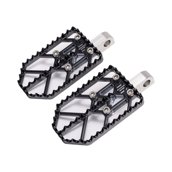 Black on Aluminum Finish Motocross Style Harley Davidson Foot Peg OG Moto X Foot Pegs