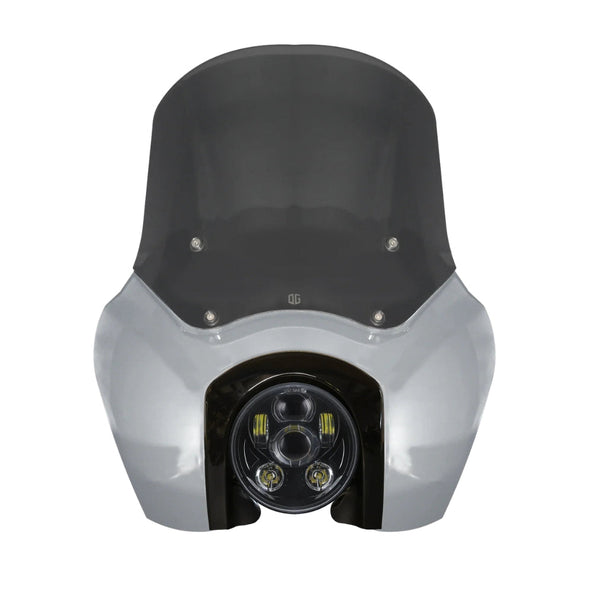 OG Softail Low Rider S Complete T-Sport Fairing Kit - Barracuda Silver 5.75 LED Black