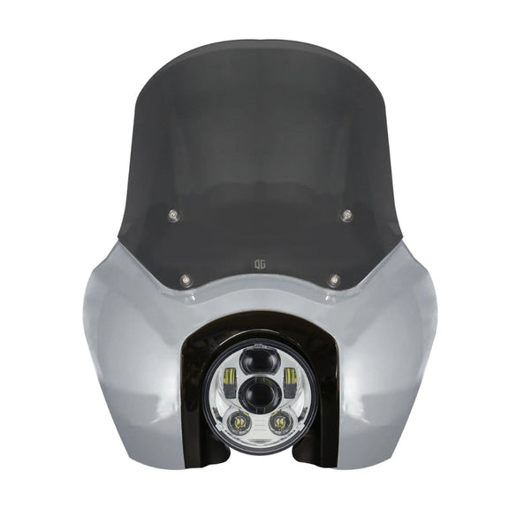 OG Softail Low Rider S Complete T-Sport Fairing Kit - Barracuda Silver 5.75 LED Chrome
