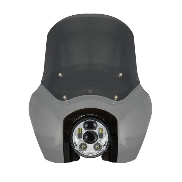 Original Garage Moto Softail Low Rider S Complete T-Sport Fairing Kit - Billiard Gray - 5.75 LED Chrome
