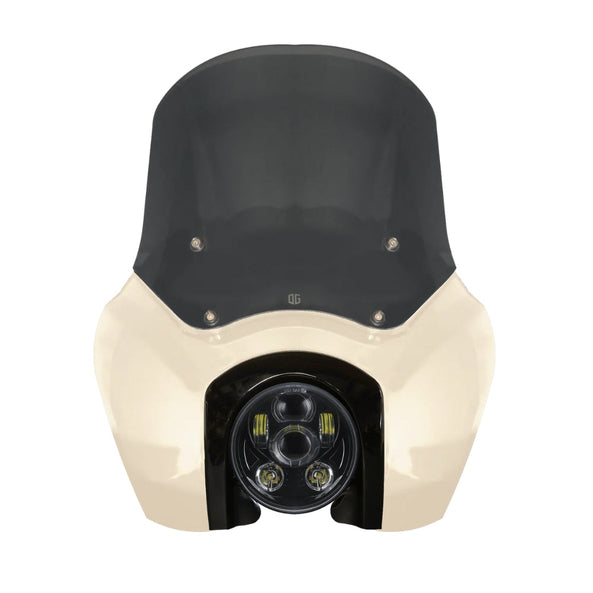 Original Garage Moto Softail Low Rider S Complete T-Sport Fairing Kit - White Sand Pearl Color Match -OG 5.75 LED Black