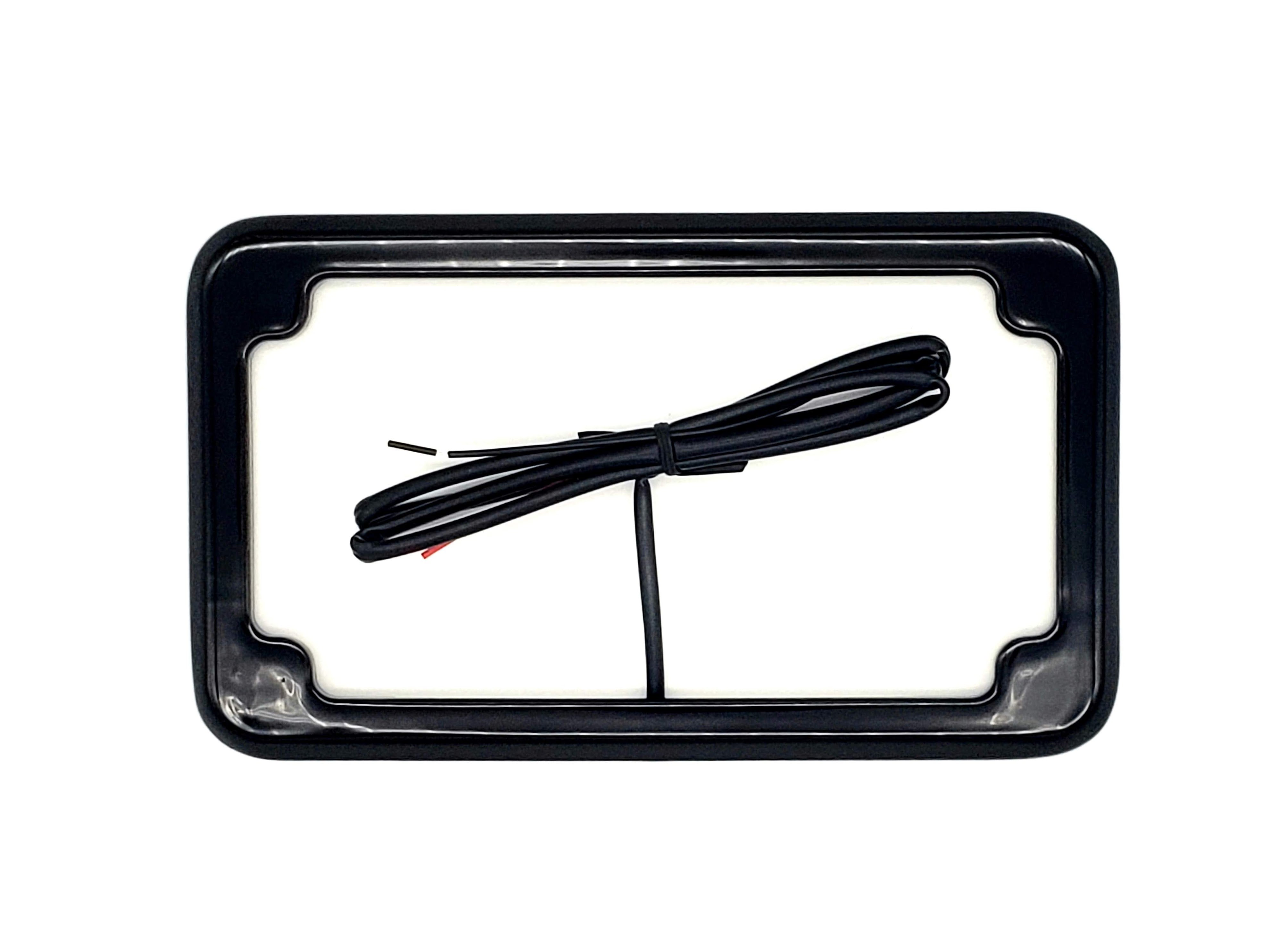 Beveled Blind Hole License Plate Frames W/ License Plate Lights