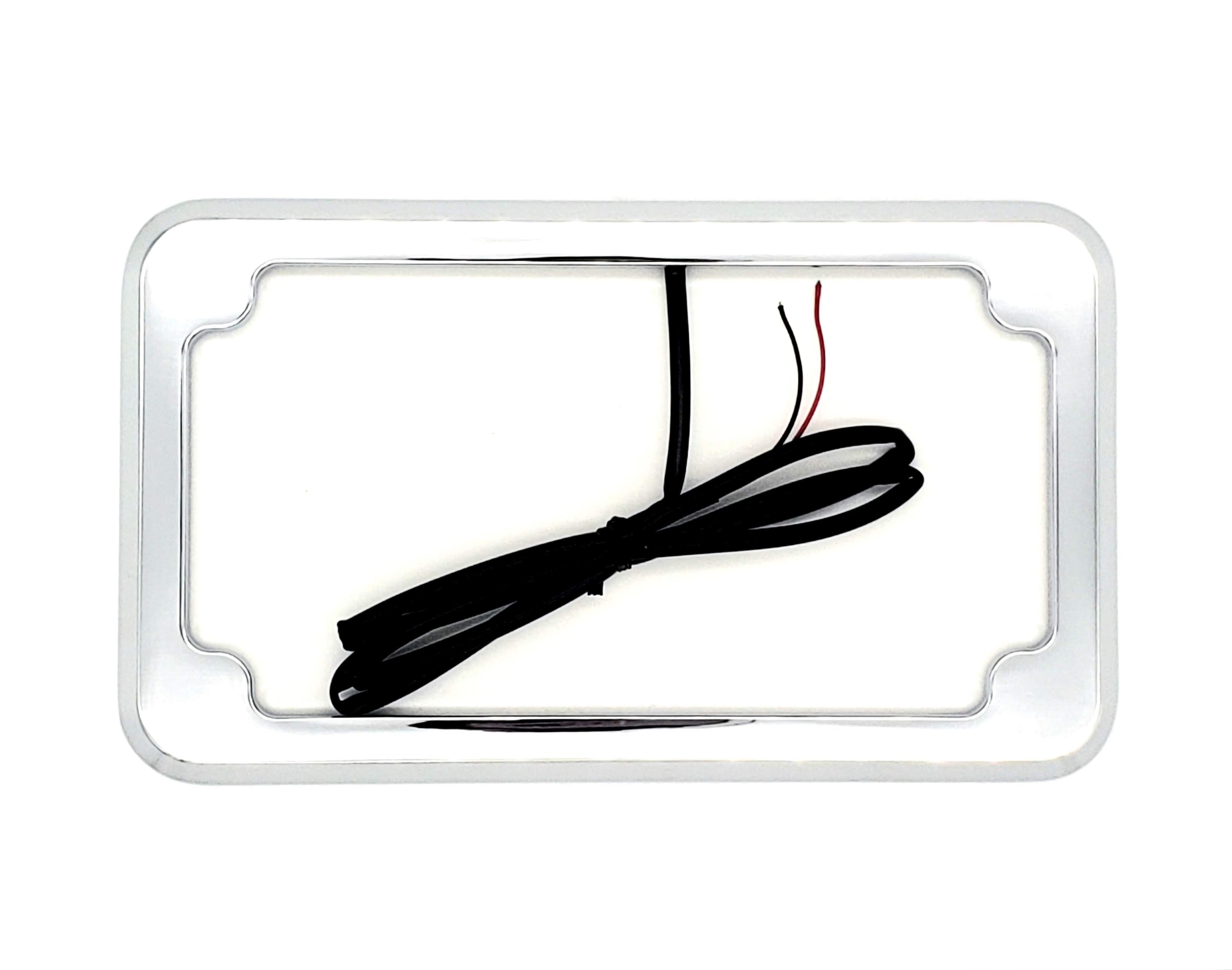 Beveled Blind Hole License Plate Frames W/ License Plate Lights
