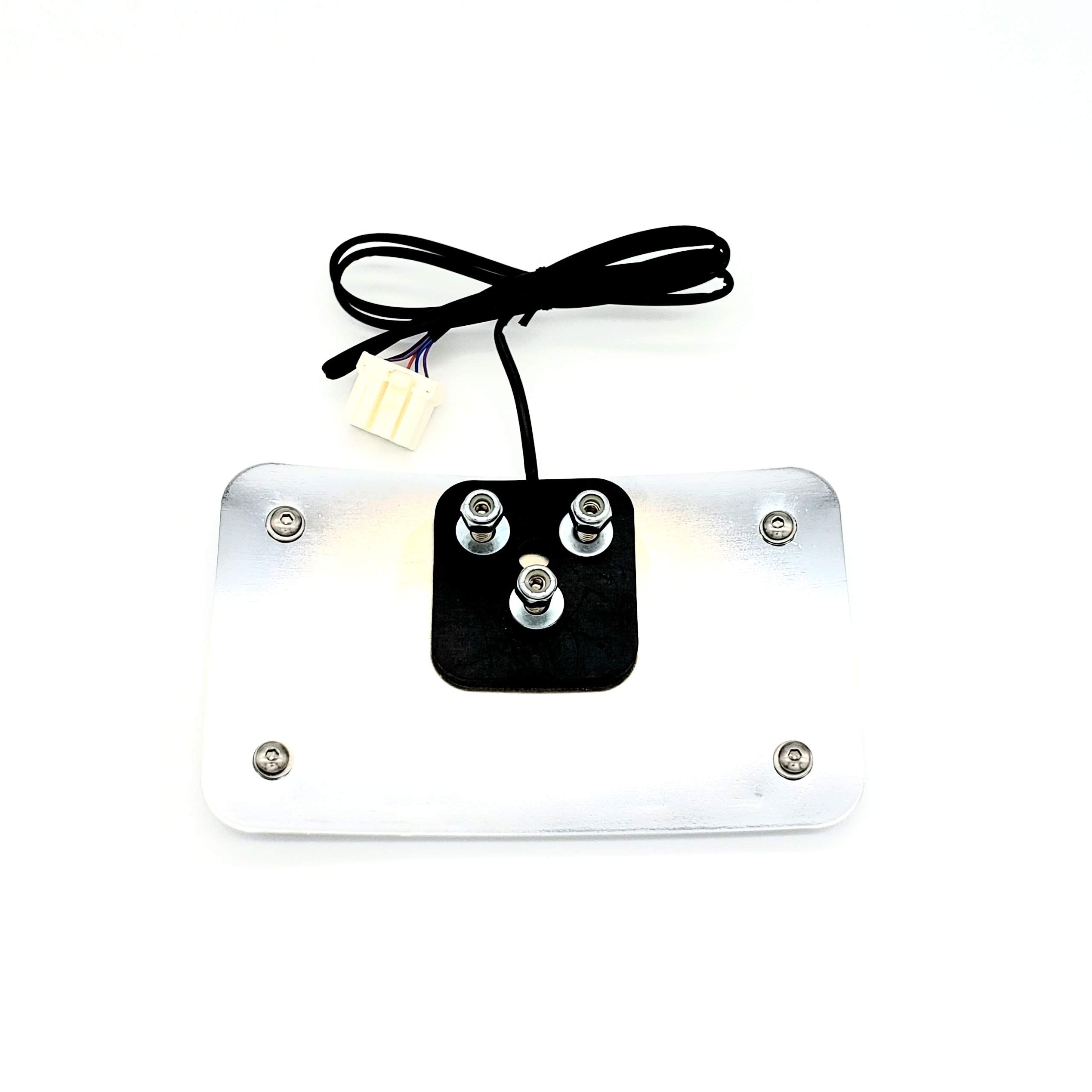 BAck of Curved 3-Hole License Plate Mount with Lights for Harley Davidson Motorcycles