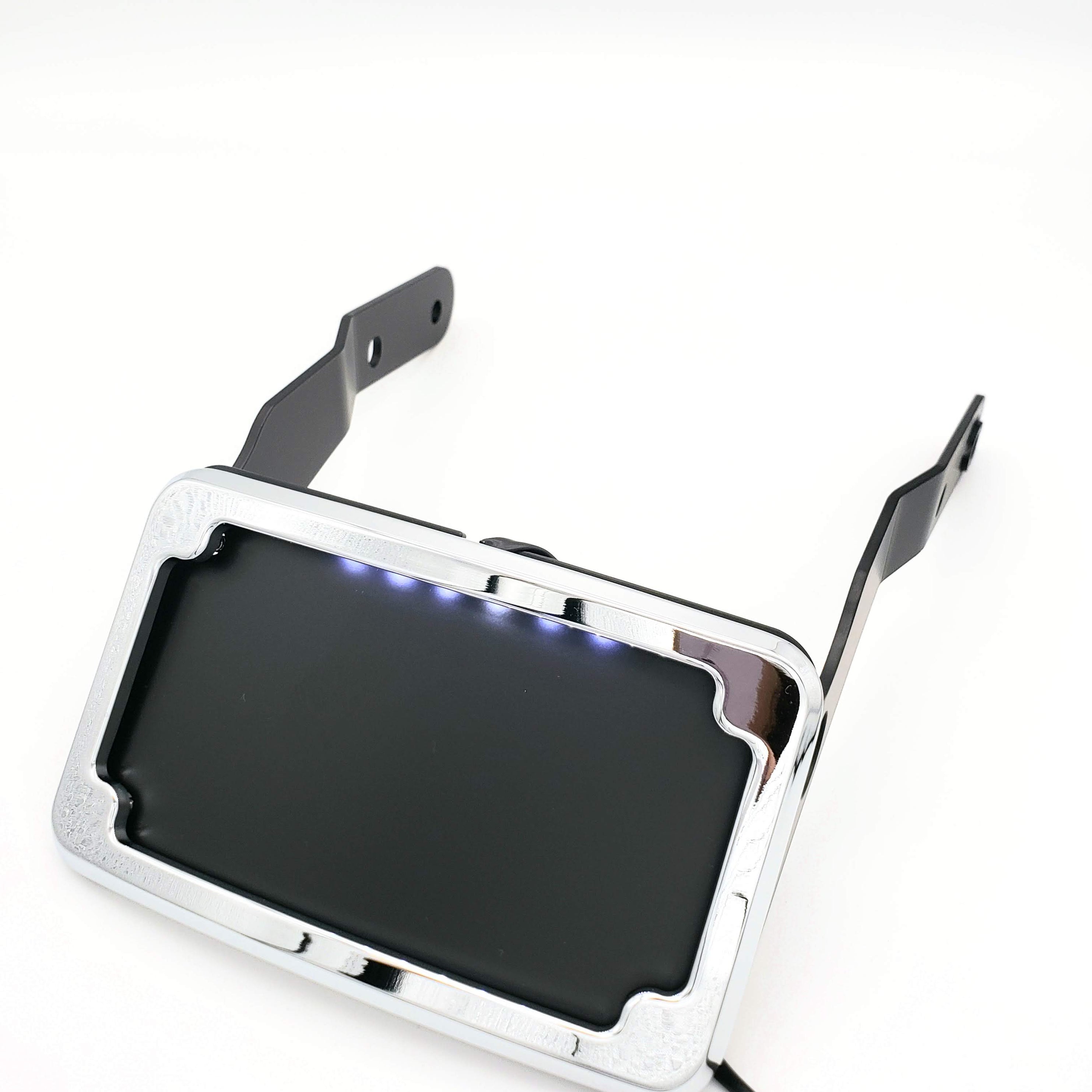 Curved License Plate Relocation for Sportsters