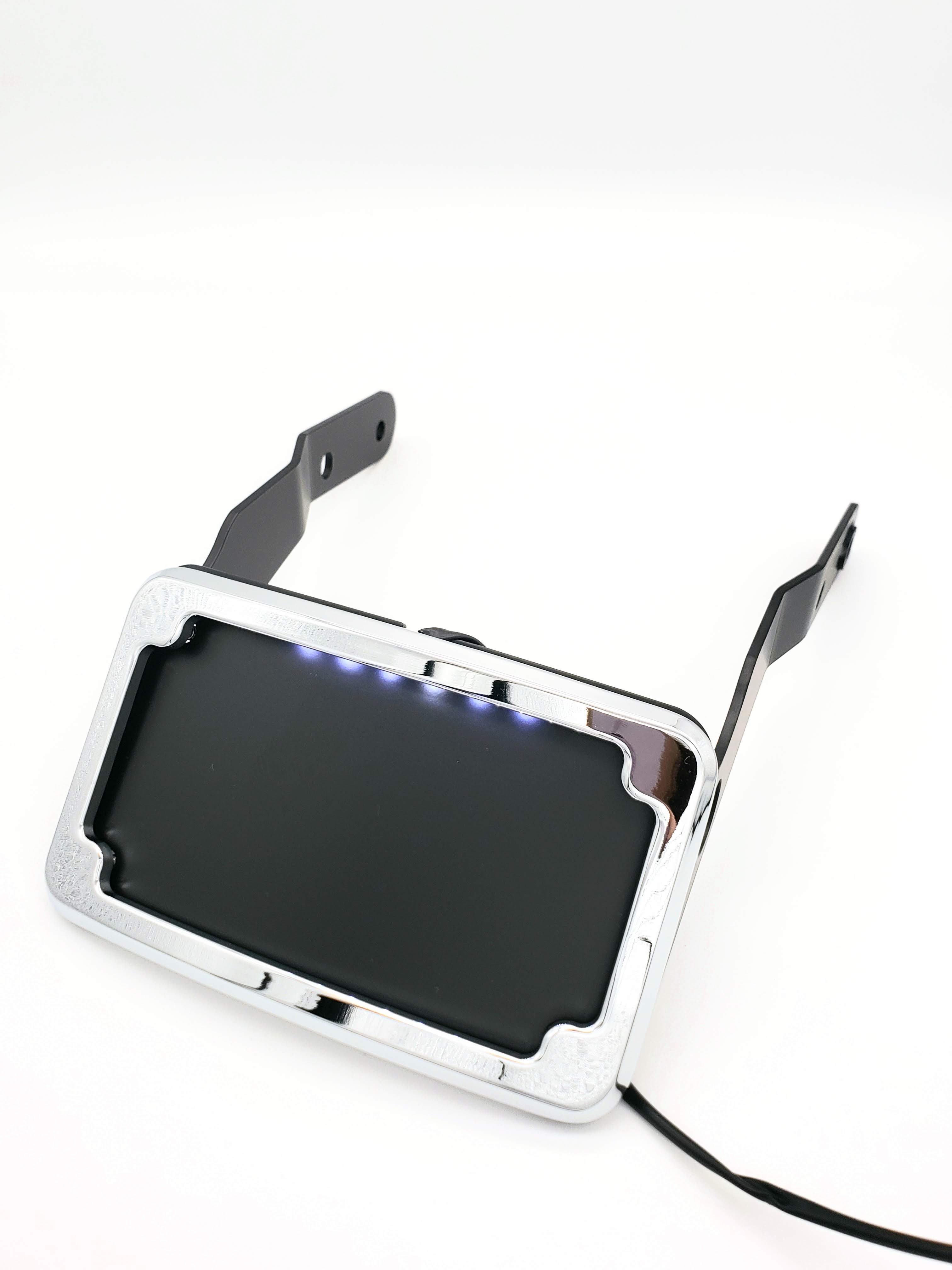 Curved License Plate Relocation for Sportsters