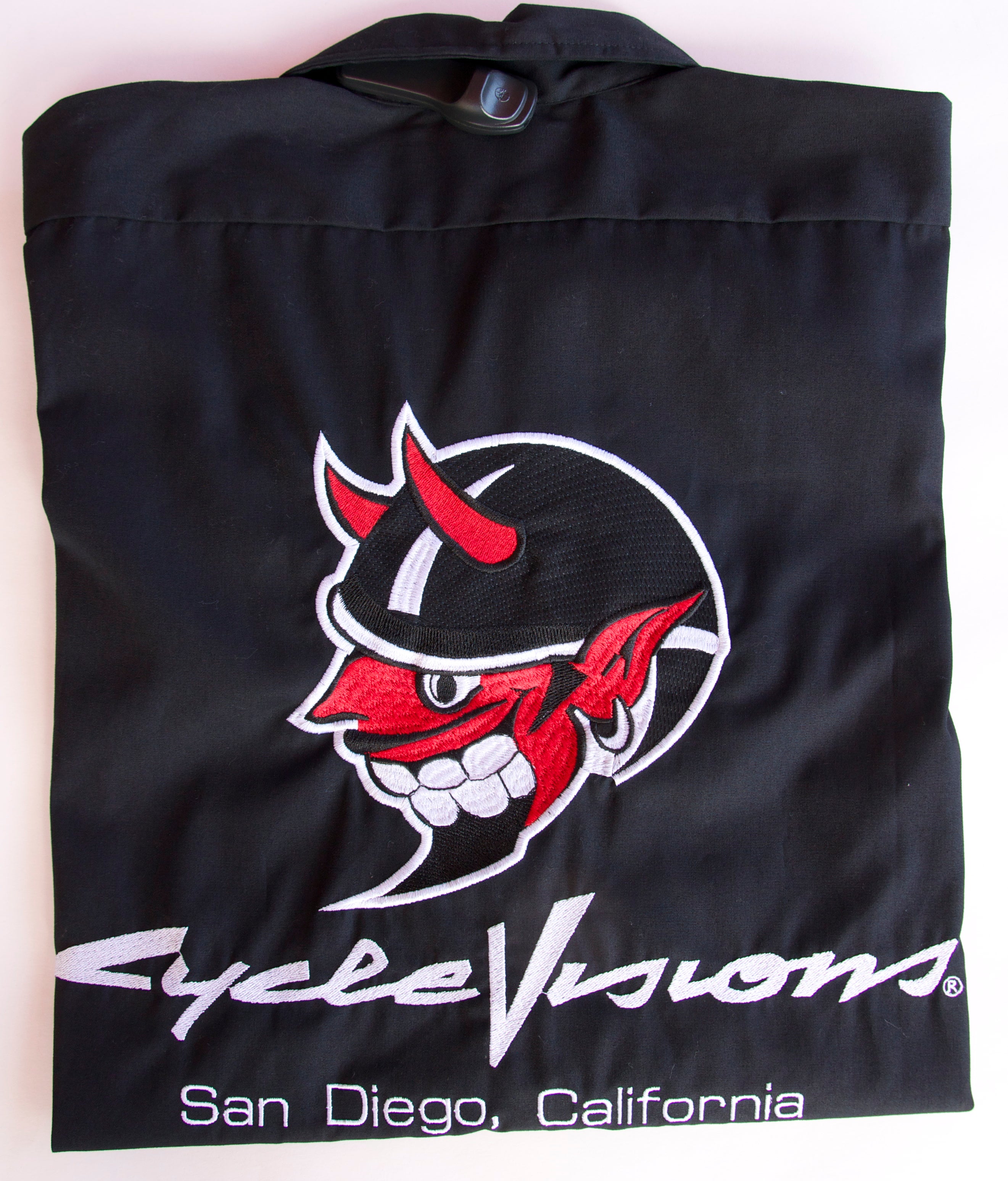 Devil Embroidered Work Shirt