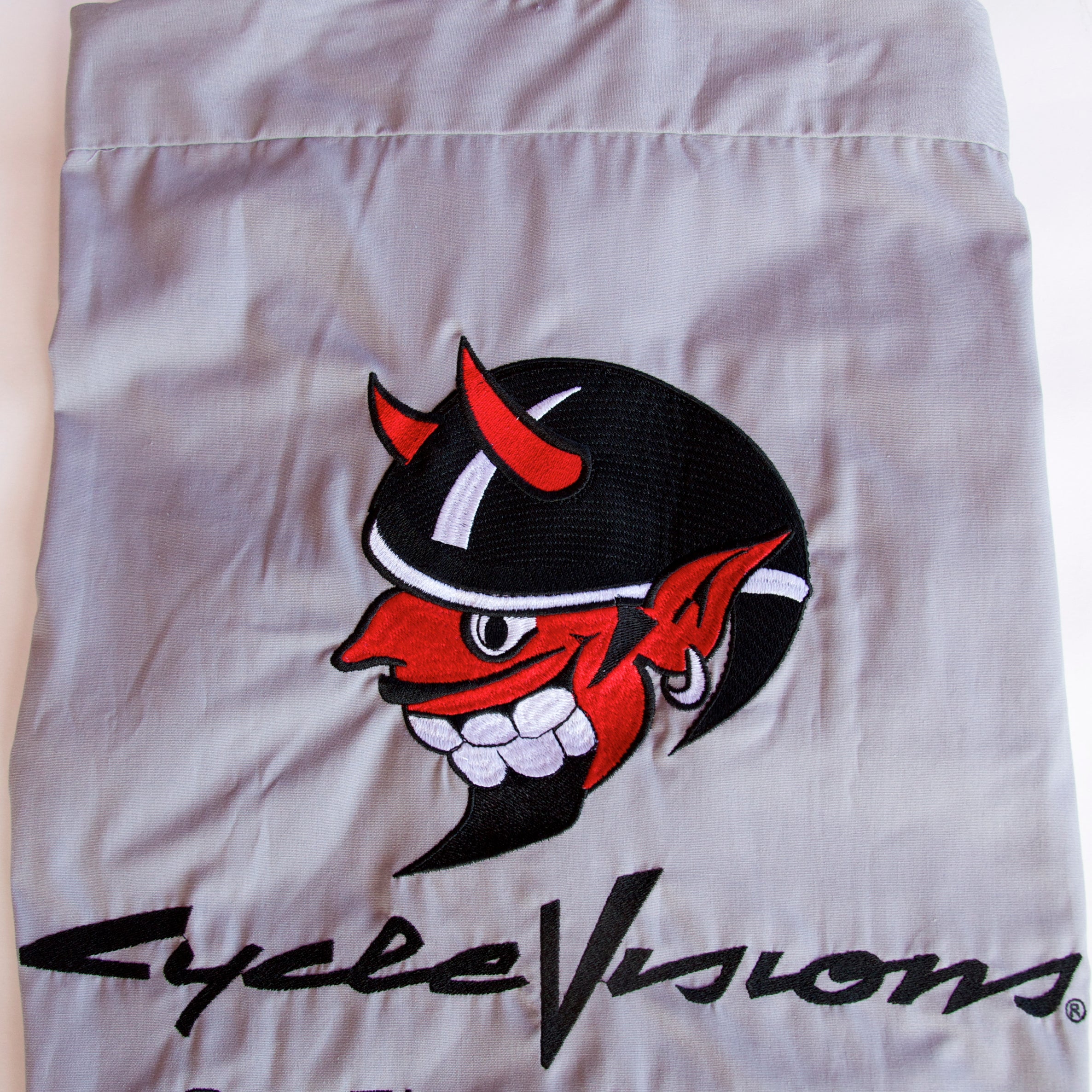 Devil Embroidered Work Shirt (Gray)