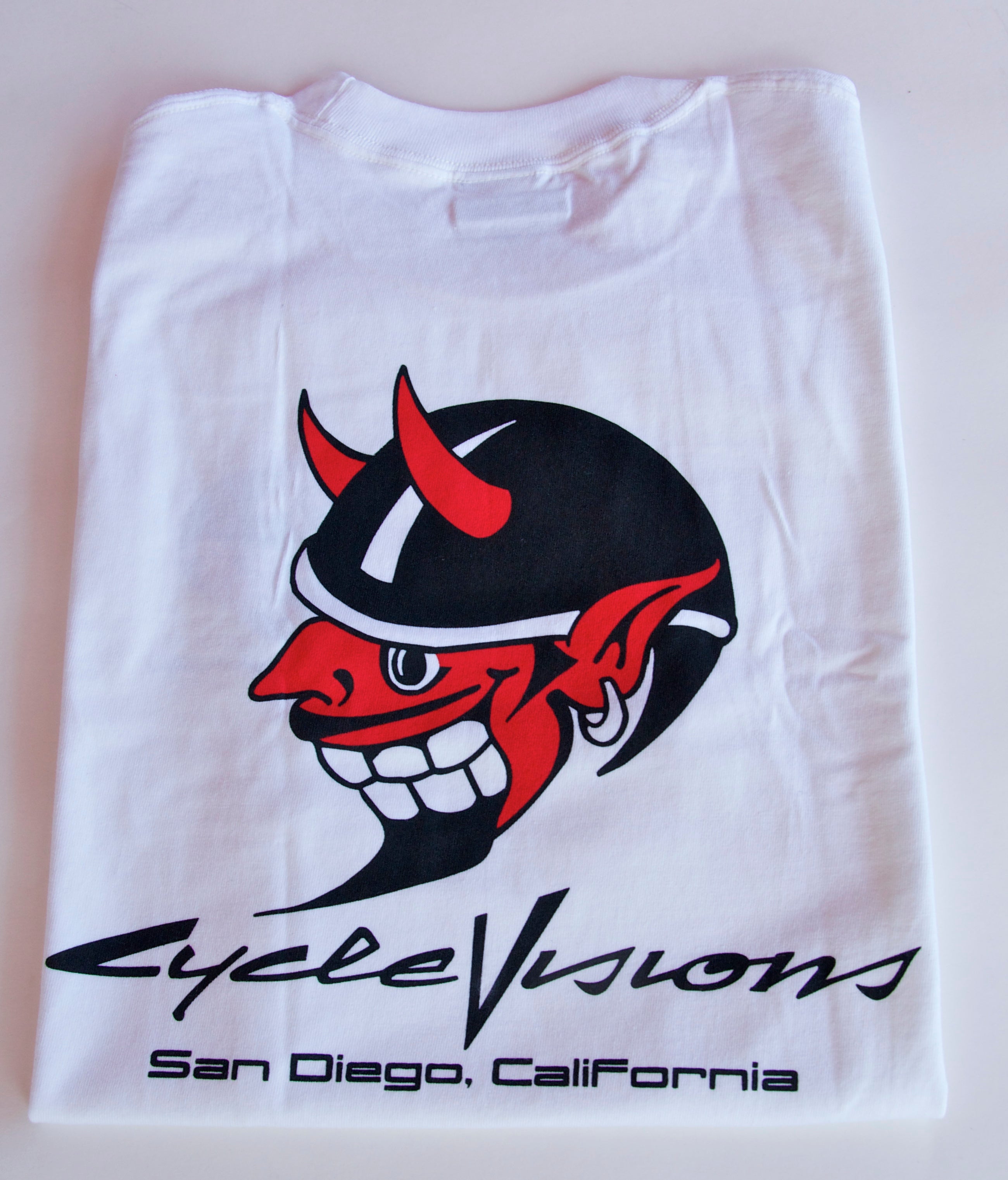 Devil Print Short Sleeve T-Shirt - White