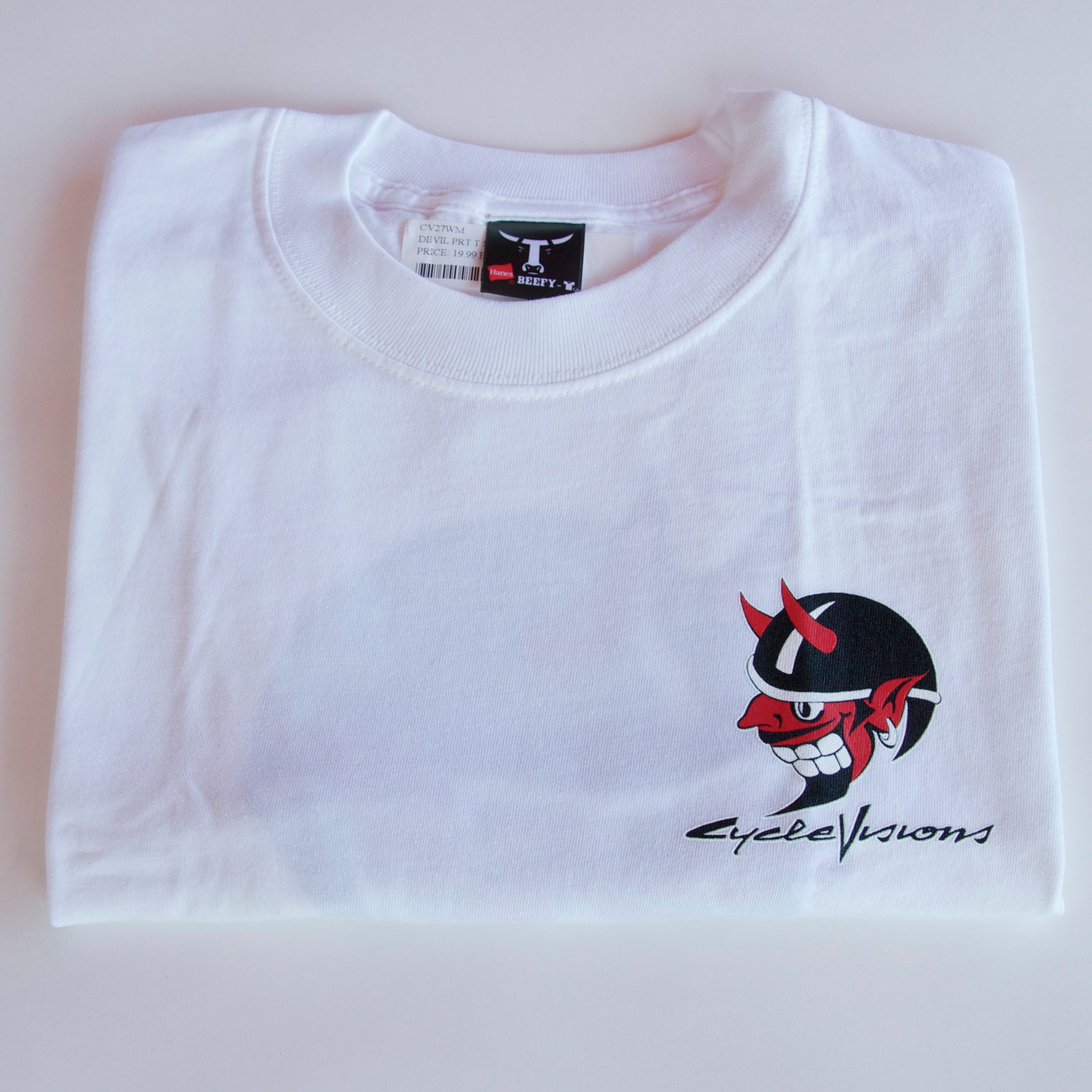 Devil Print Short Sleeve T-Shirt - White