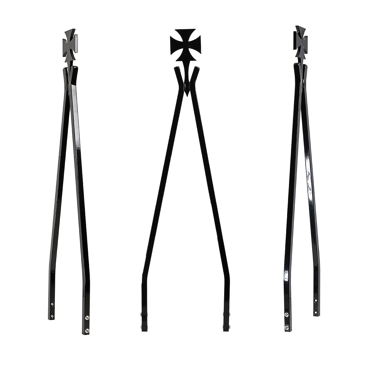 Black Iron Cross Crosstude Attitude Stick Sissy Bar