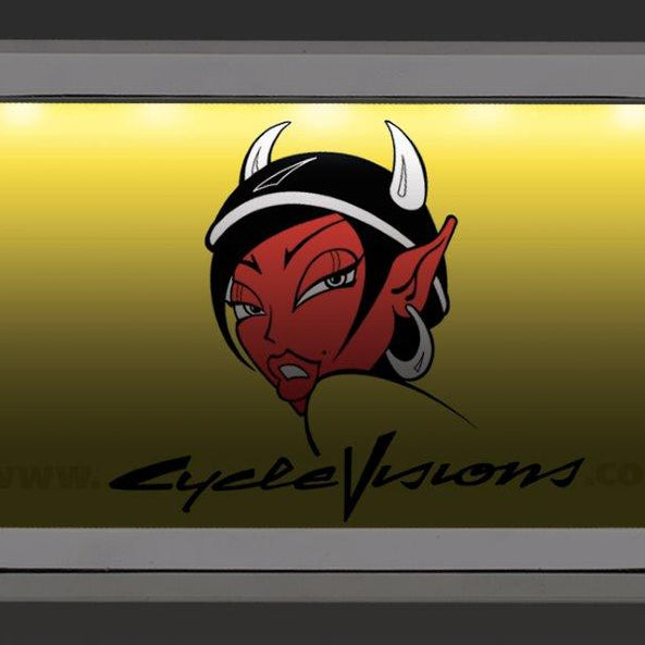 Beveled Blind Hole License Plate Frames W/ License Plate Lights