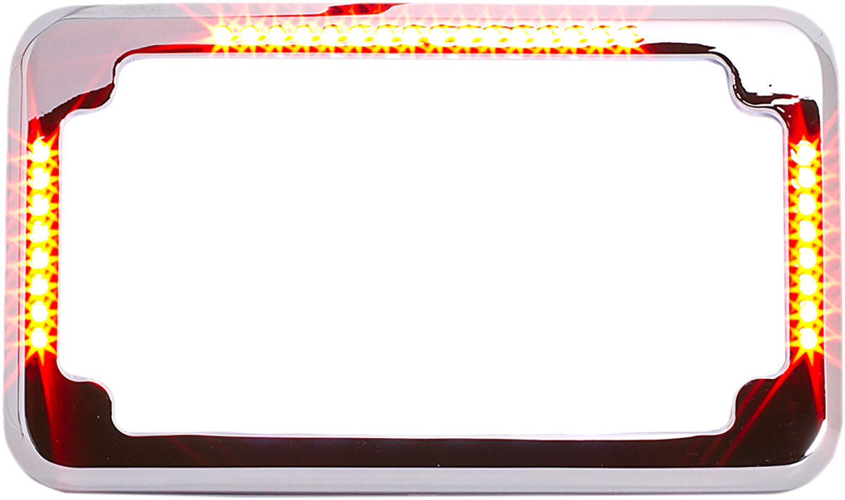 Chrome Curved Slick Signal License Plate Frame for Harley Davidson Motorcycles