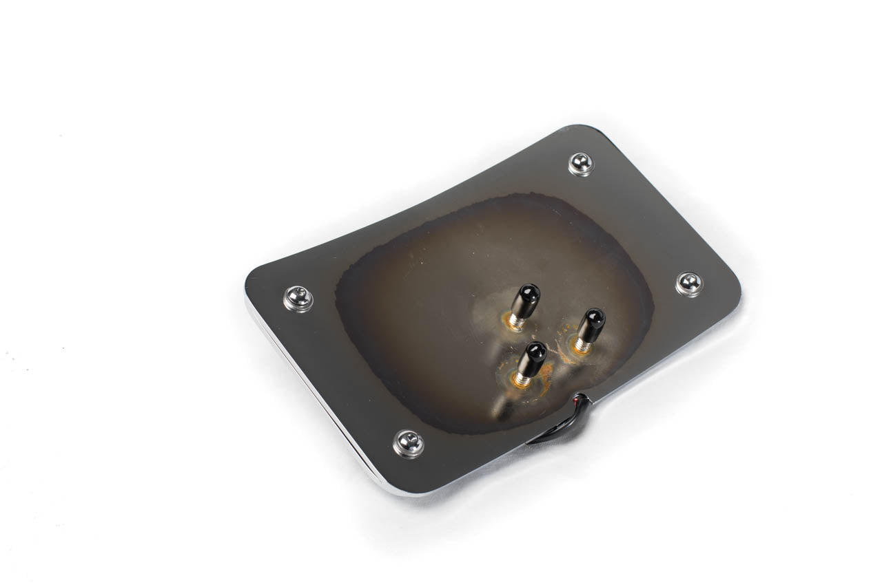 Curved 3-Hole License Plate Mount with Lights for Harley Davidson Motorcycles
