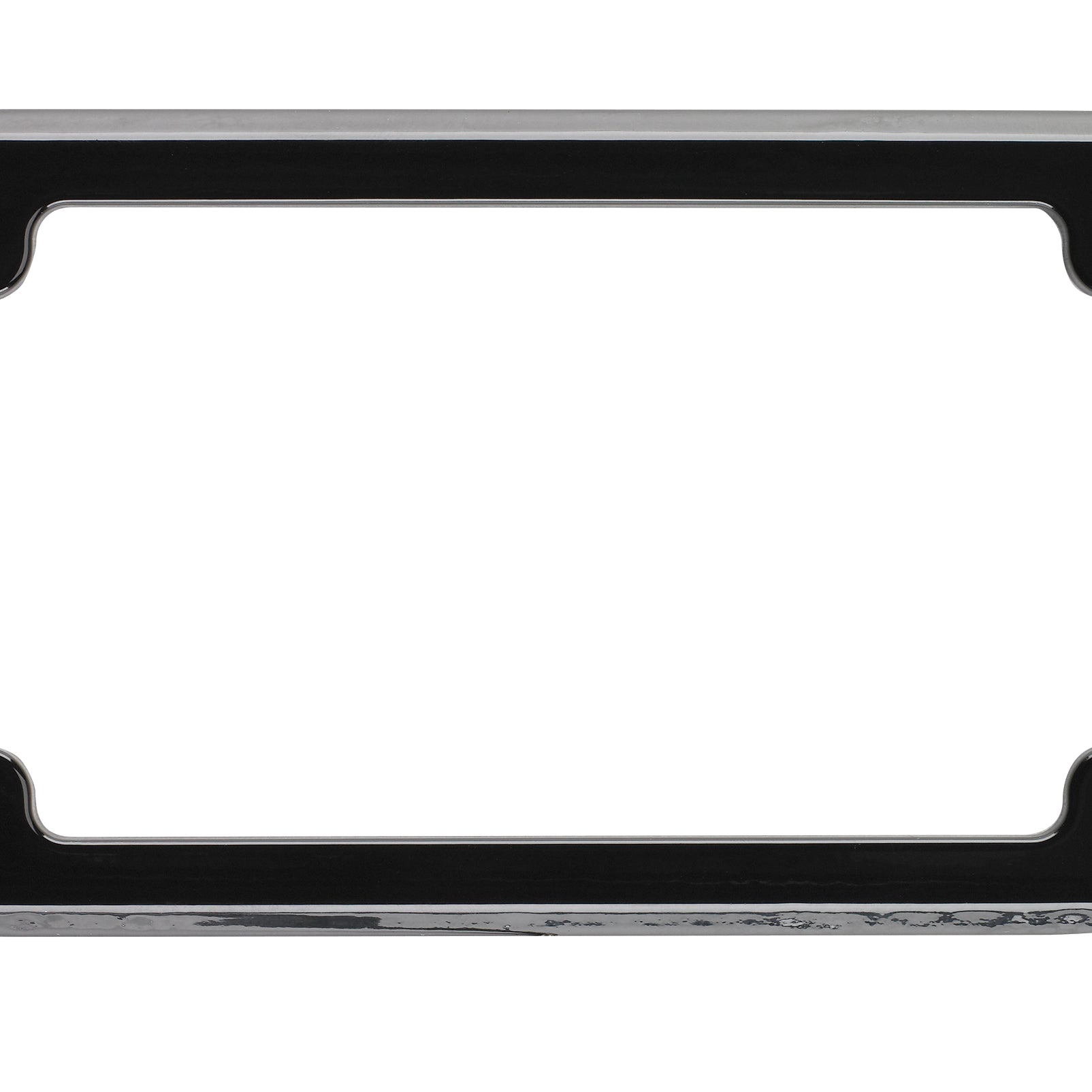 Black Beveled Blind Hole Motorcycle License Plate Frame