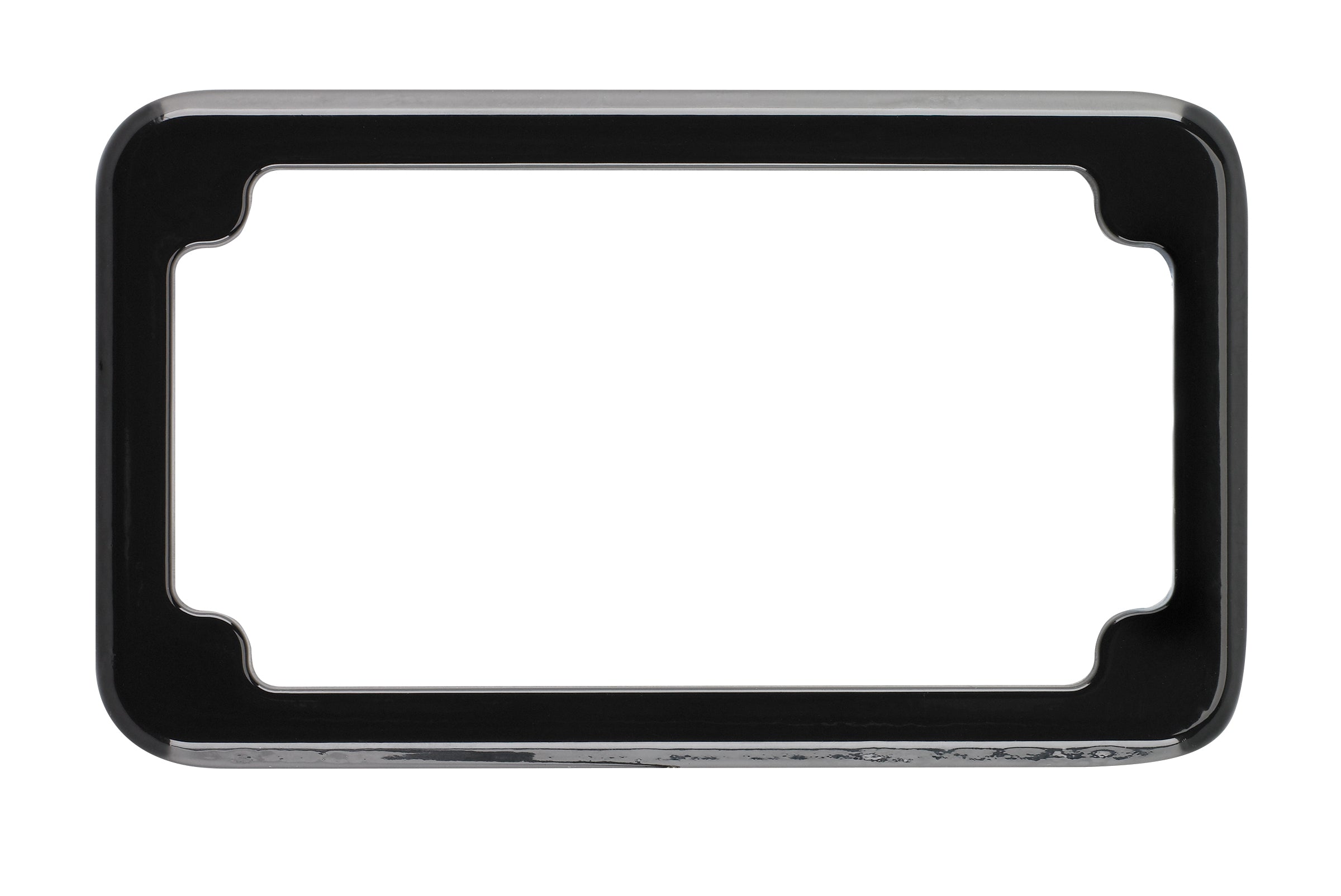 Black Beveled Blind Hole Motorcycle License Plate Frame