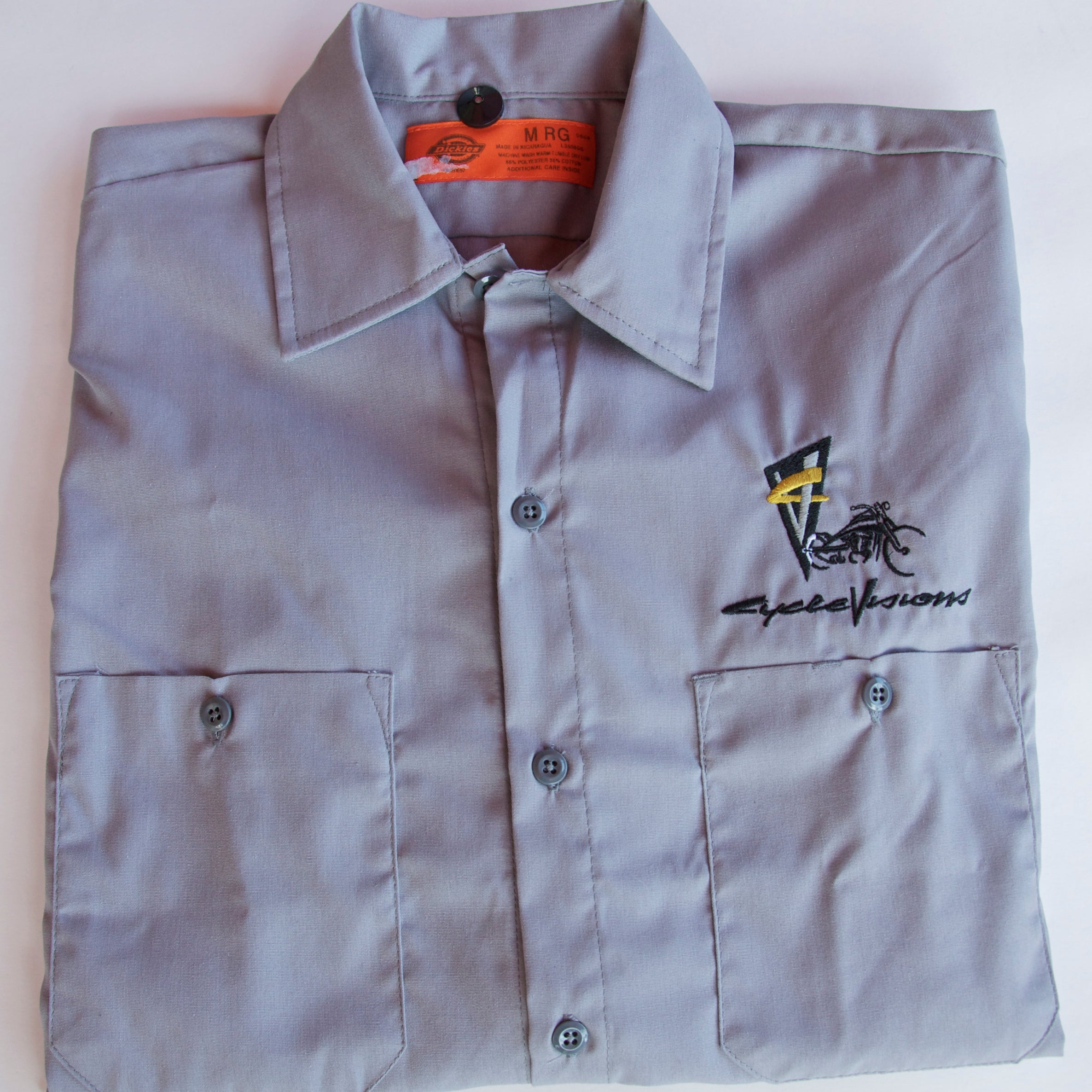 Devil Embroidered Work Shirt - Gray