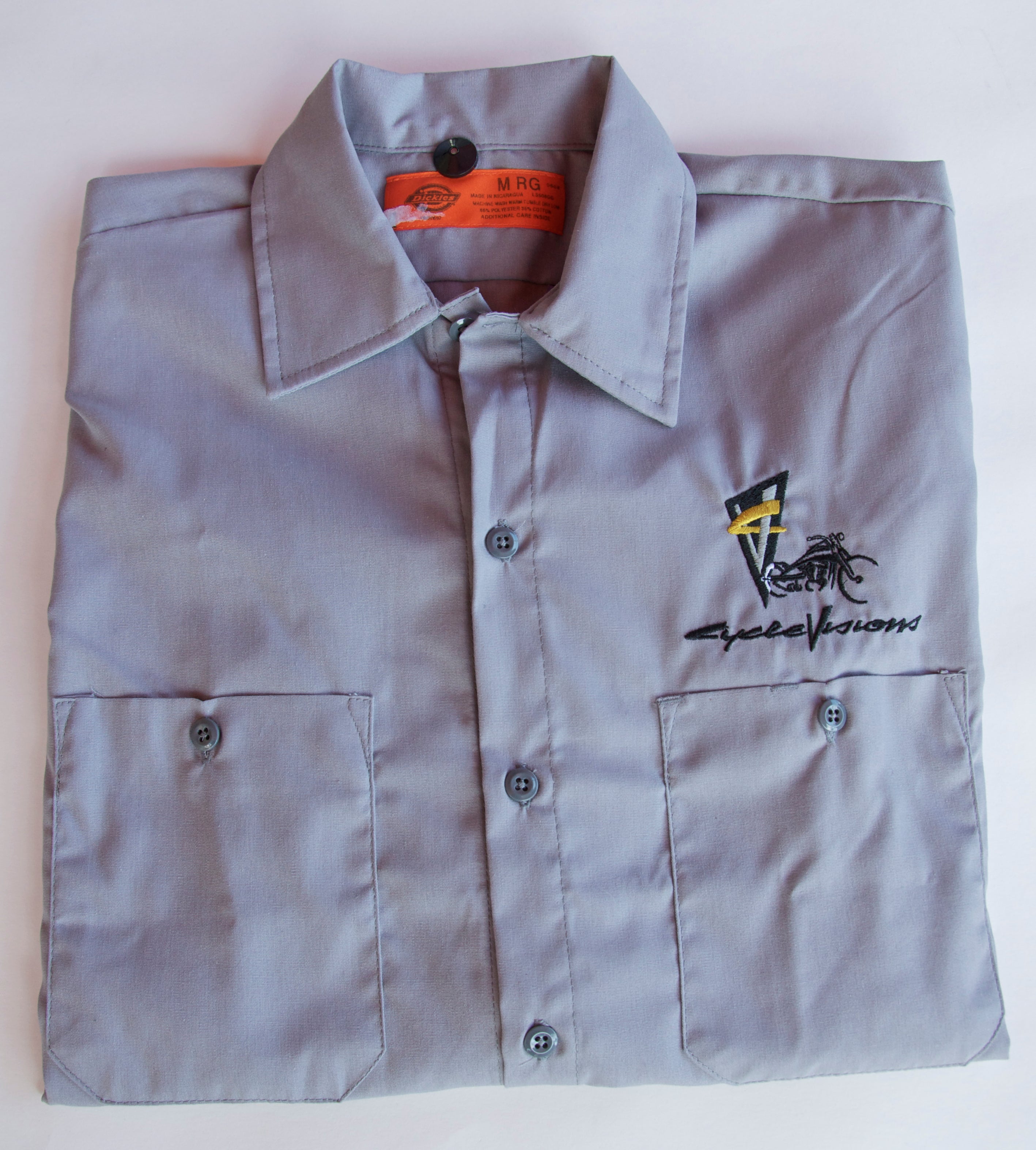Devil Embroidered Work Shirt - Gray